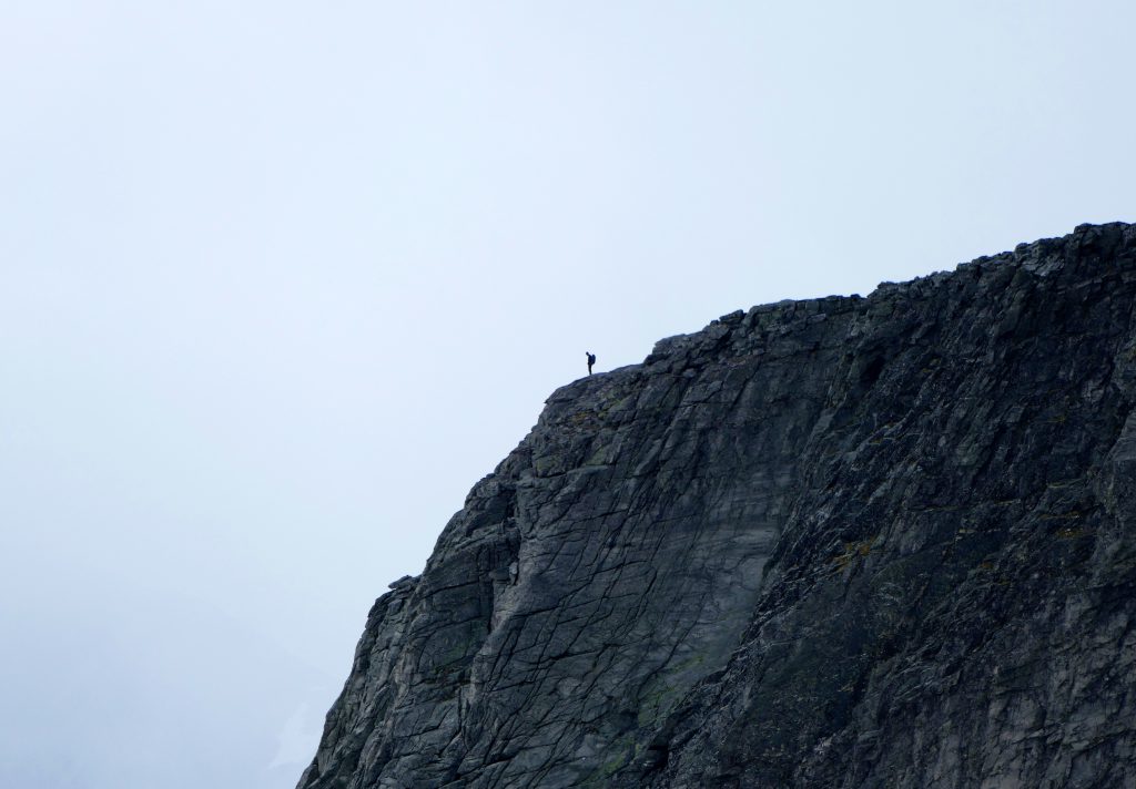 Man and the mountain